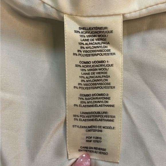 Alice + Olivia Bouclé Colorblock Jacket
Cream, Black  Medium Wool + Alpaca Blend - Picture 6 of 8